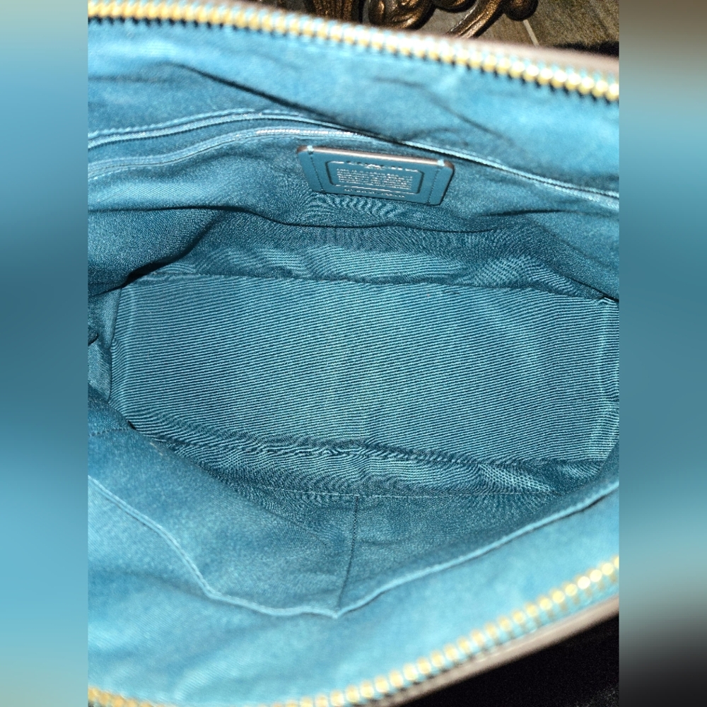Coach Sierra Metallic Dark Teal Satchel #22313 - Picture 7 of 8